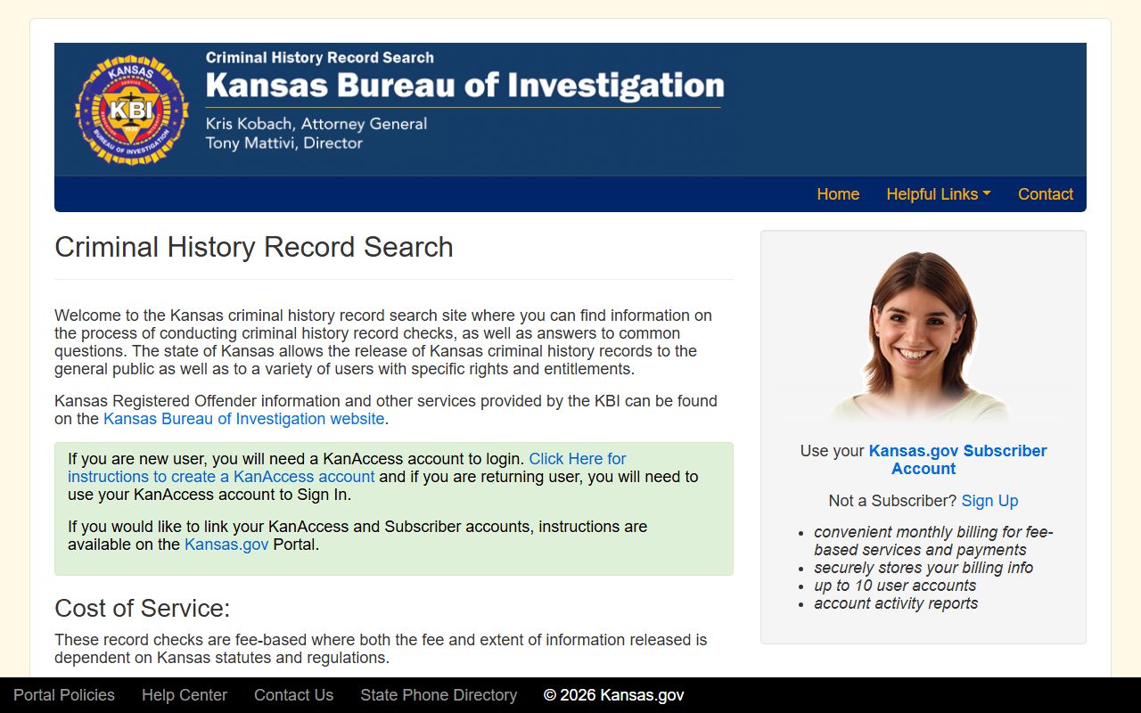 KBI criminal history search related to Marshall County court records after arrest